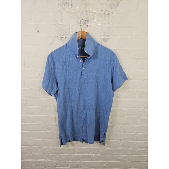 Bonobos Women's Slim Fit Collared Neck Polo Shirt Short Sleeve Blue Size Large - Picture 1 of 4
